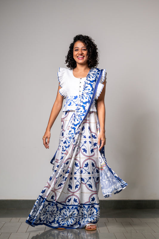 GRACE IN AZULEJOS SAREE