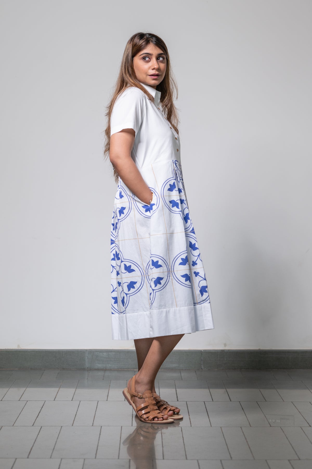 CLASSIC TILE SHIRT DRESS