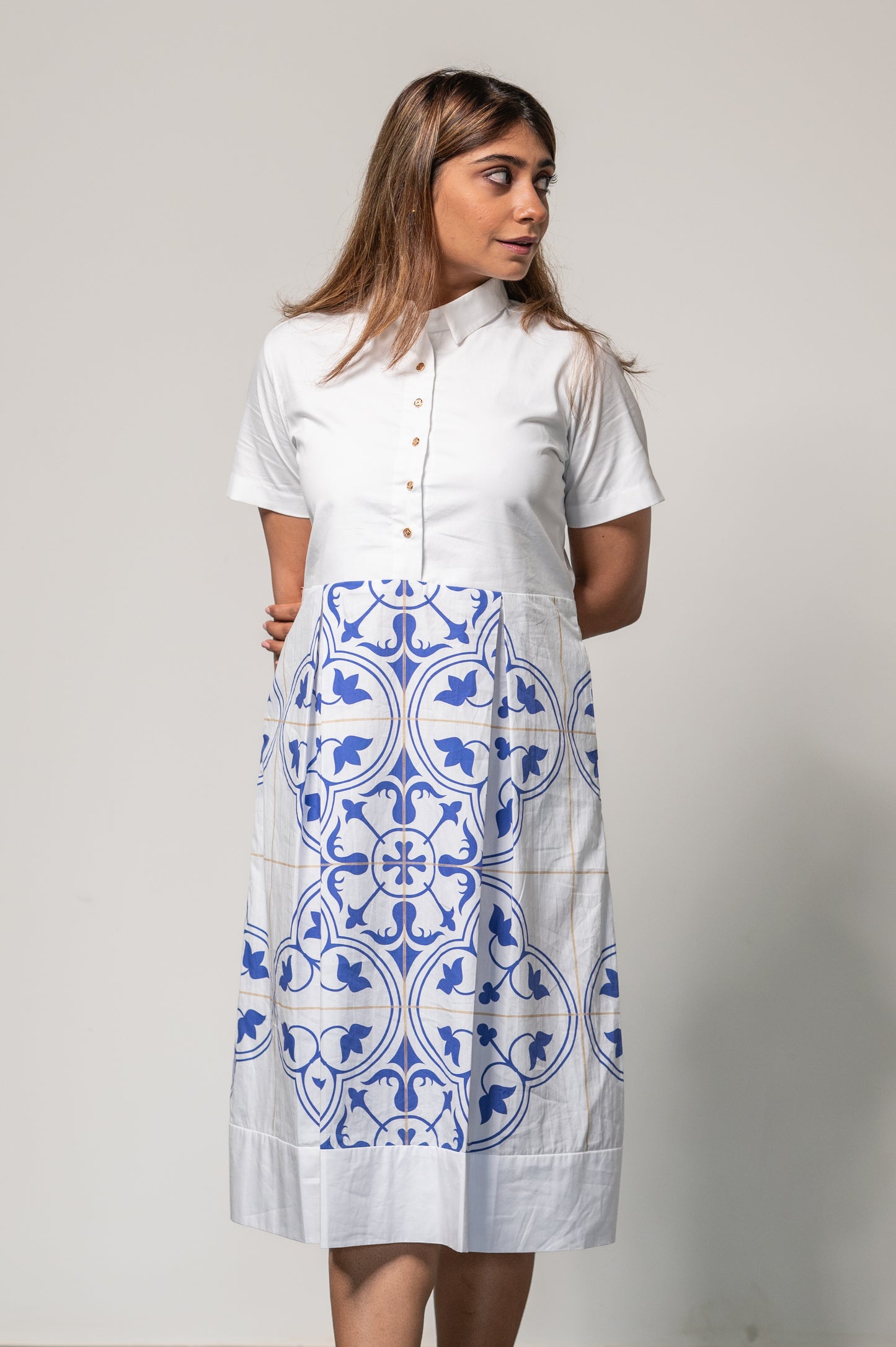 CLASSIC TILE SHIRT DRESS