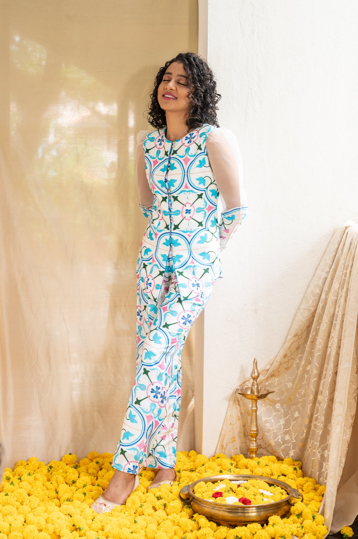 RETRO REVIVAL AZULEJOS PANT SUIT