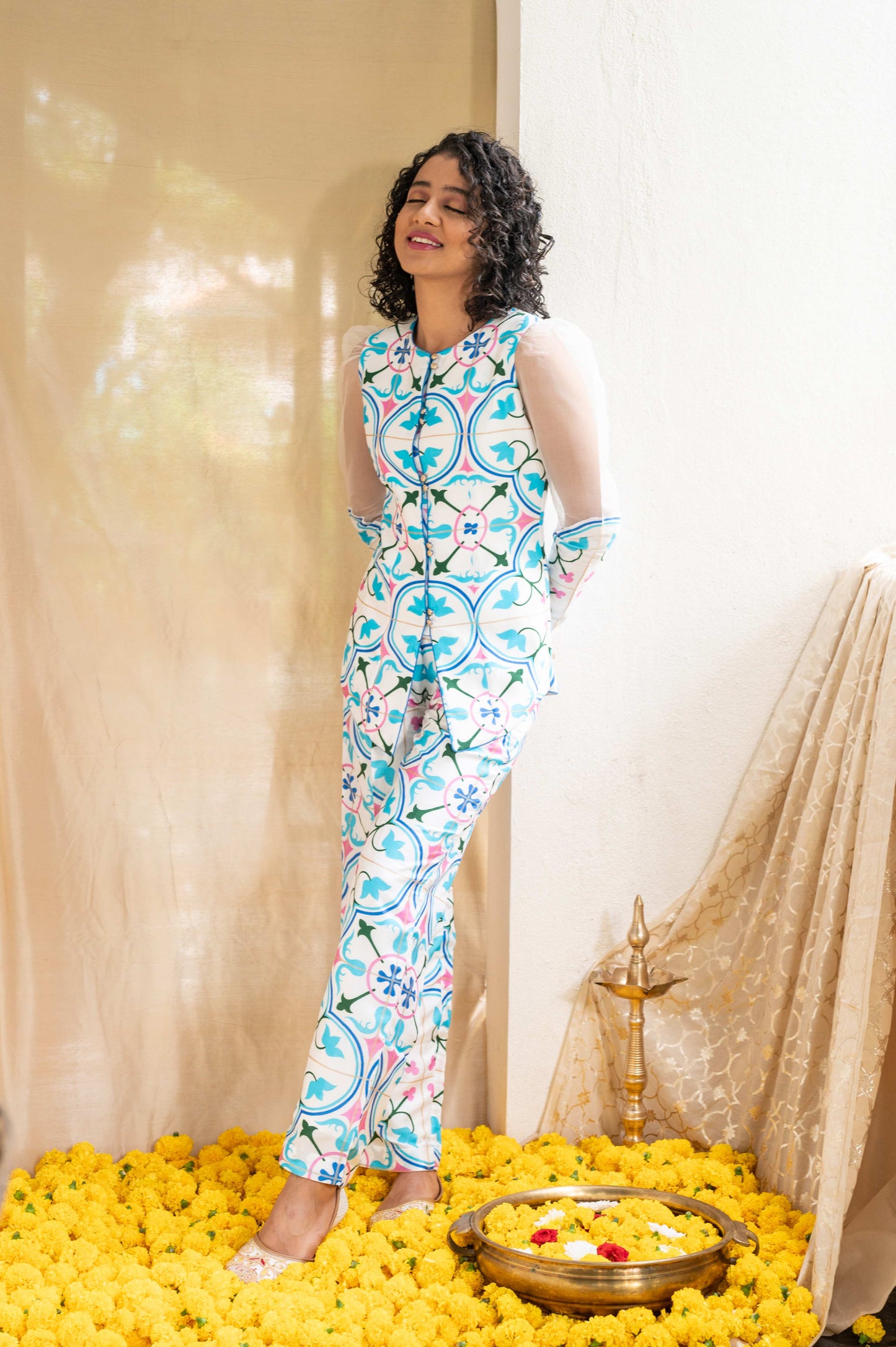 RETRO REVIVAL AZULEJOS PANT SUIT