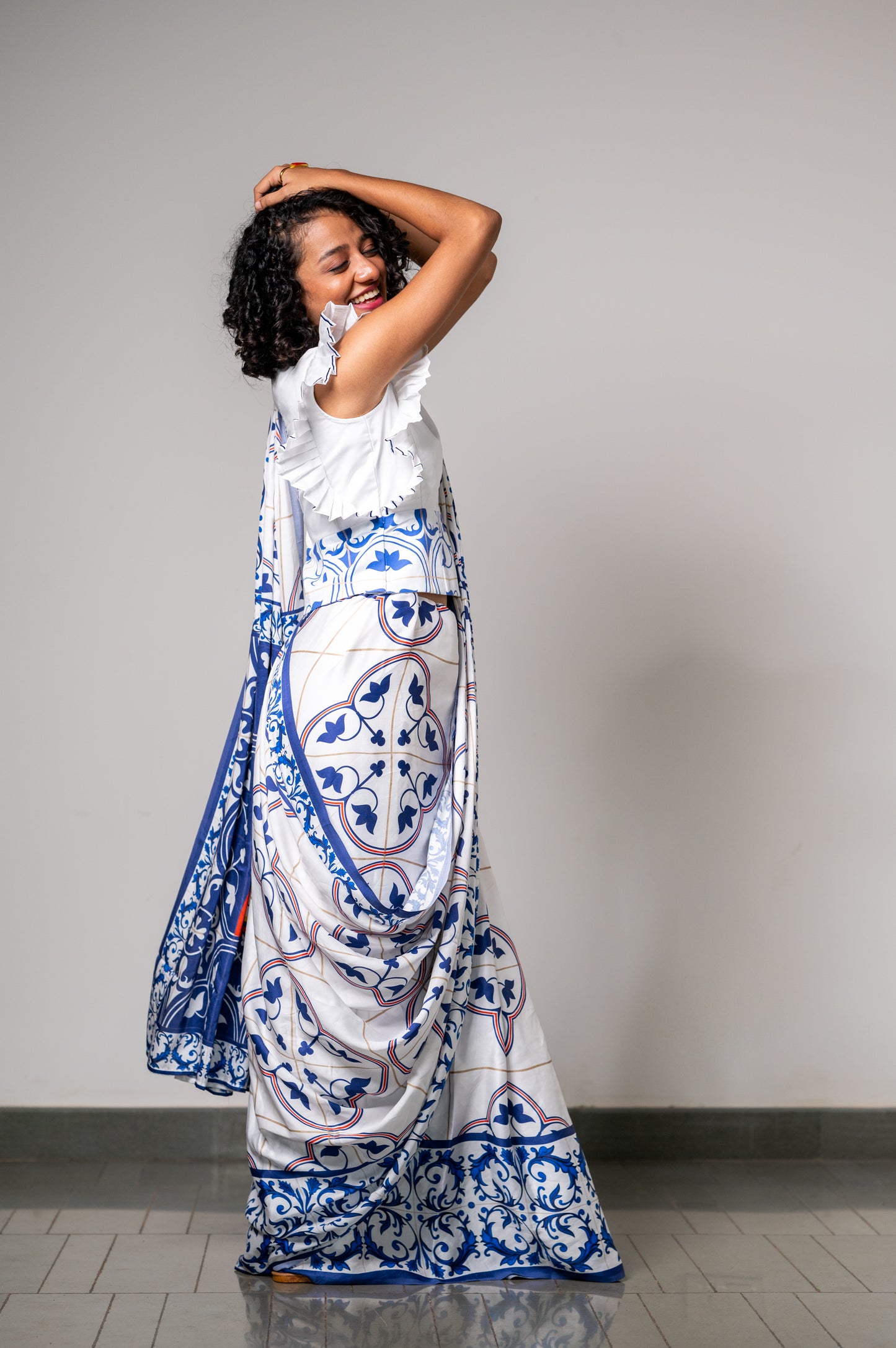 GRACE IN AZULEJOS SAREE