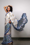YELLOW BLUE MOSAIC GRACE SAREE